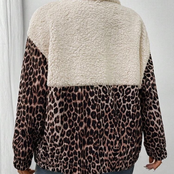 SHEIN Women’s Leopard Print Sherpa Jacket - Picture 3 of 10